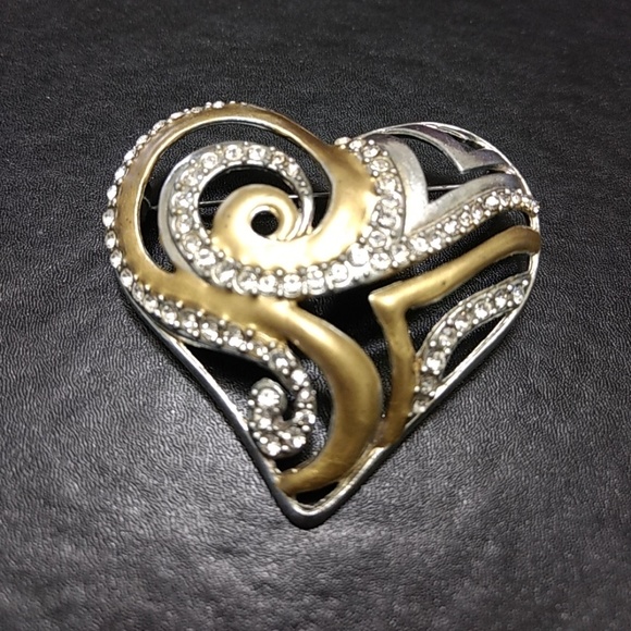 Chico's Jewelry | Sale Chicos Rhinestone Heart Brooch